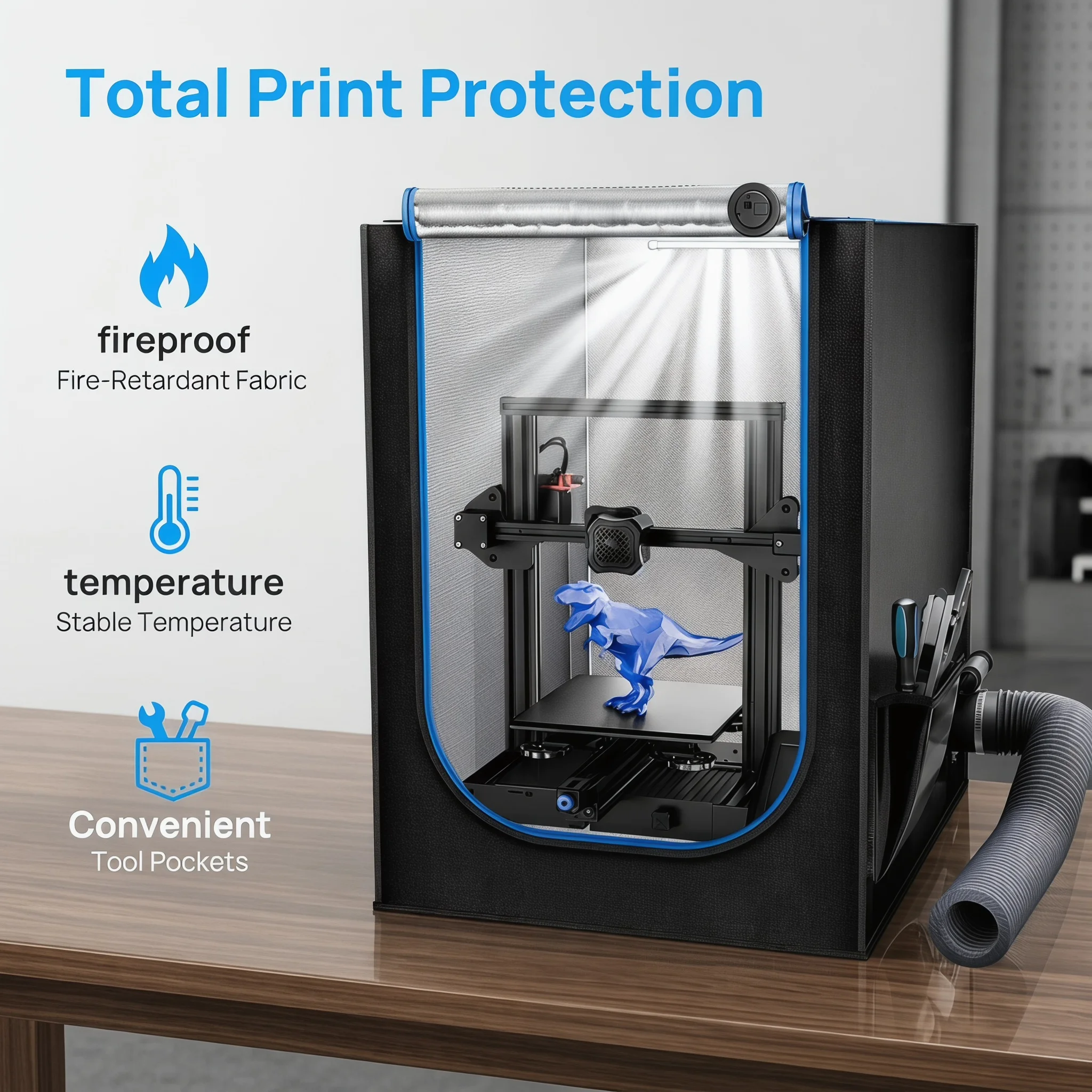 3D Printer Enclosure with Ventilation Kit for Creality Ender Series LED Light