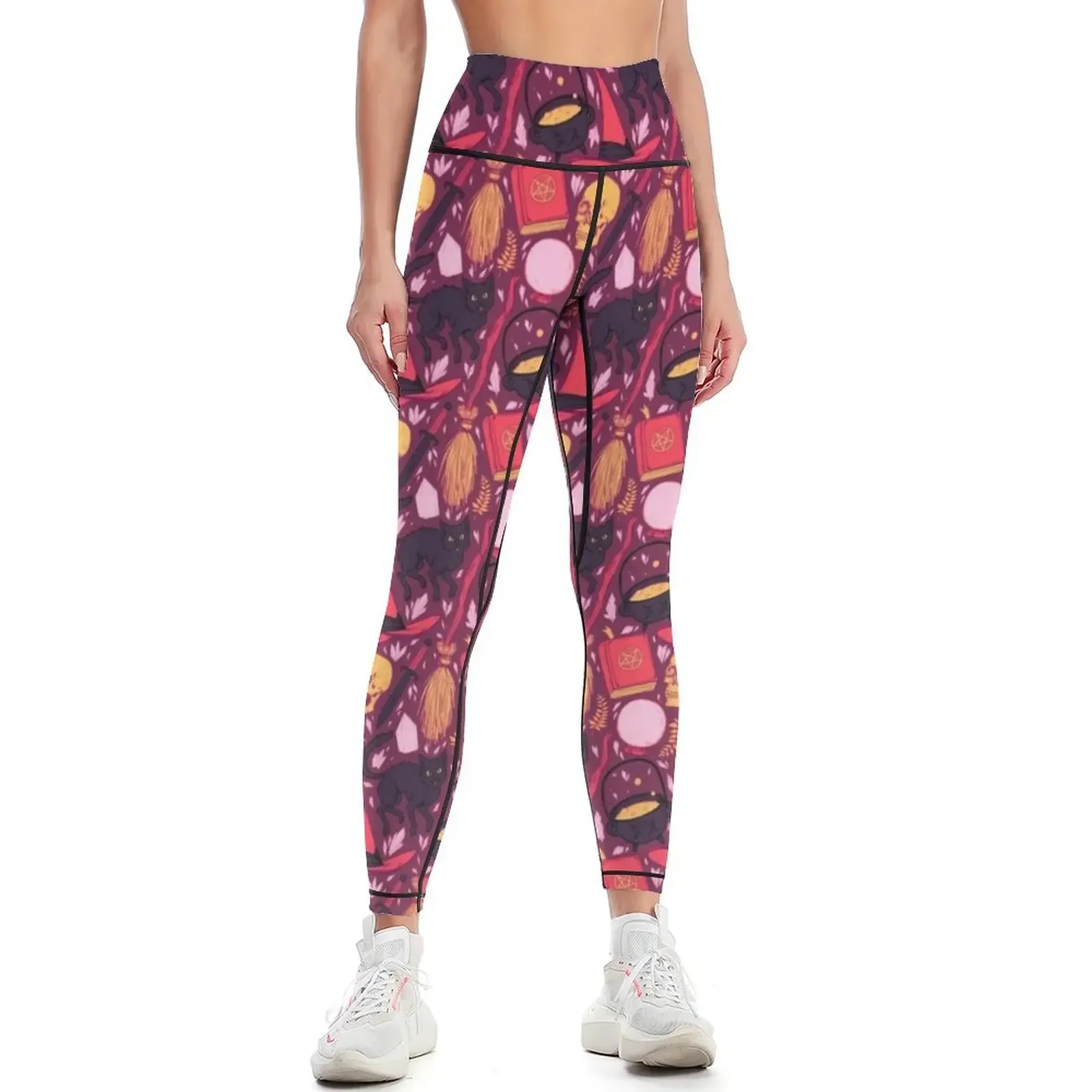 

Witch Supplies in Wine Leggings Women sportwear sport set high waist jogging pants Womens Leggings