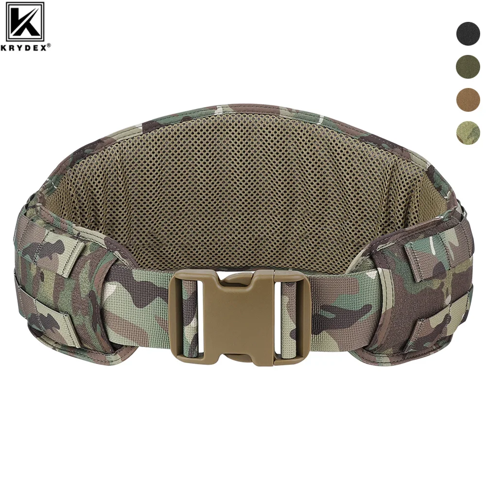 KRYDEX Tactical Belt Quick Release Battle Men Belt Molle Soft Wide Padded Waist Outer Shooting Gun Combat Belt With Inner Belt