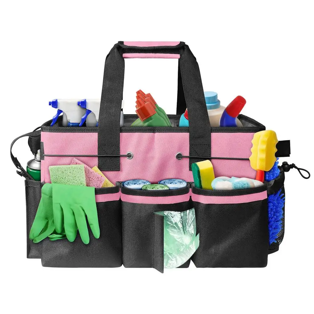 1PC Oxford Cloth Tools Storage Bag Foldable Large Capacity Cleaning Toolkit Crossbody Storage Bag Hand-held Cleaning Supplies