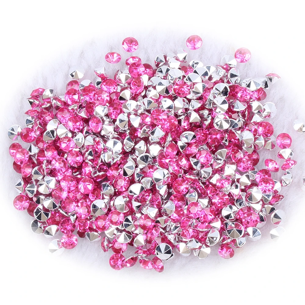 

New Shiny Acrylic Rhinestones Many Colors 5.5mm 1000pcs Pointback Stones Loose Strass Beads DIY Nail Art Decorations