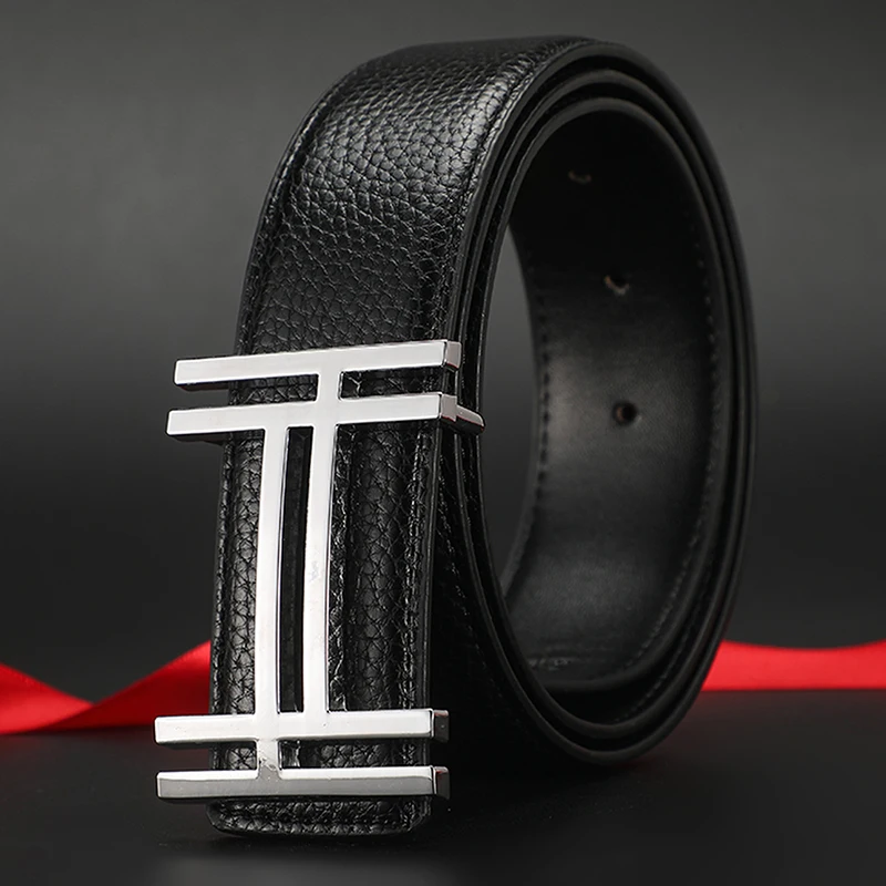 High-Quality Wide Designer Leather Belt for Men