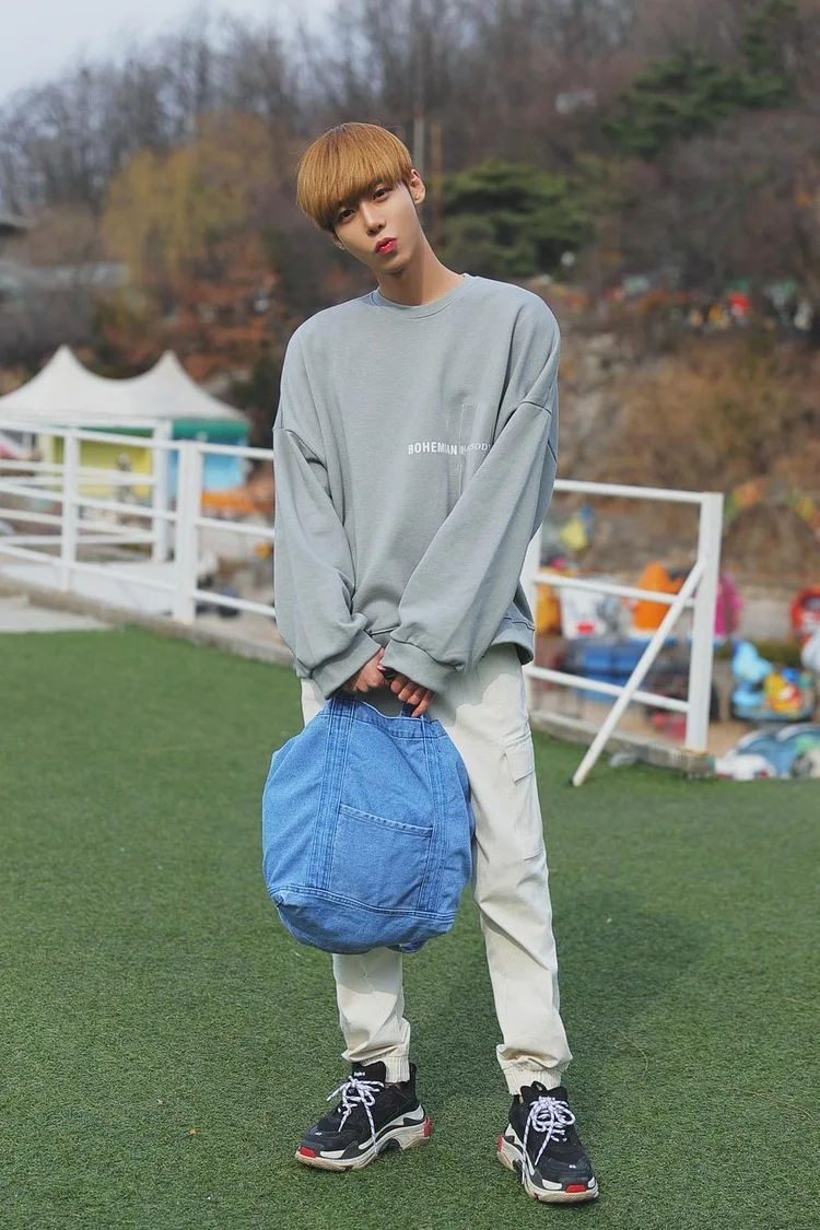 Denim Shopping Bag Artistic and Unisex Canvas Large Capacity Shoulder Bag