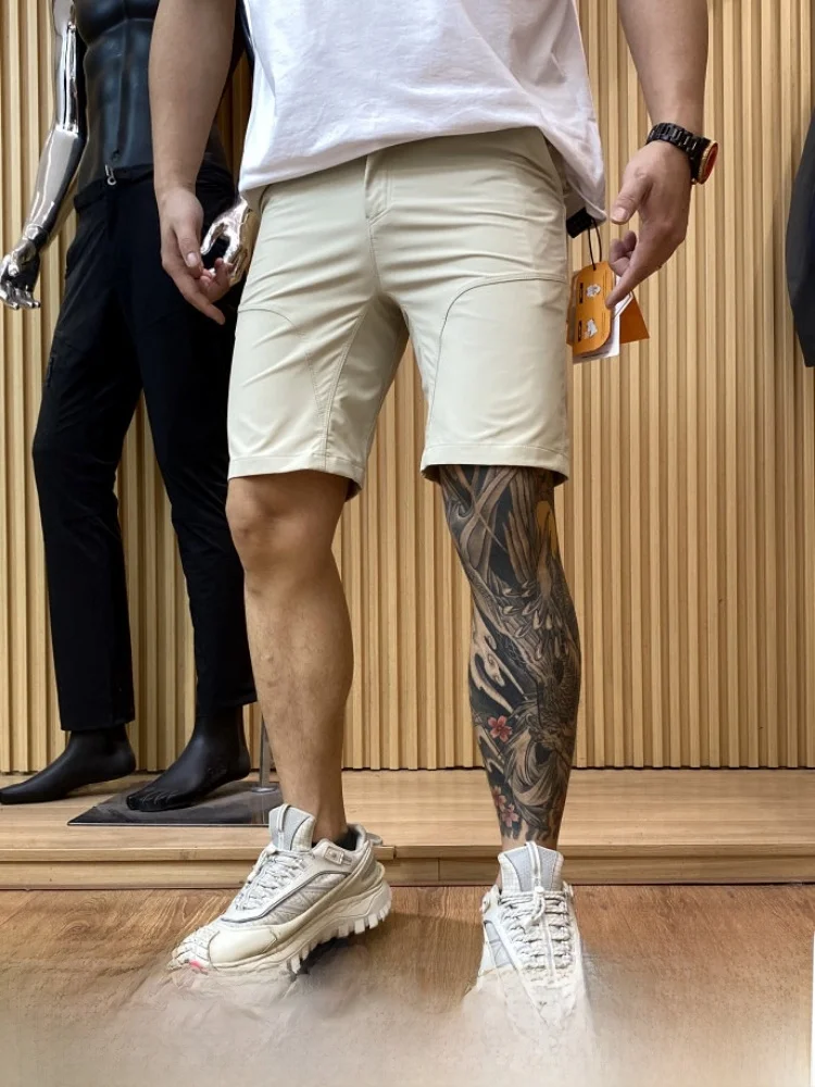 Functional Style 3D Tailored Men's Outdoor Casual Work Shorts Stiffened Comfortable Versatile Summer Polyester Fiber Shorts