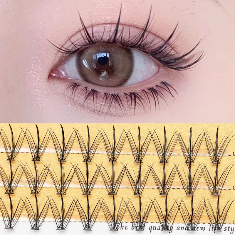 Grafting World Sunflower False Eyelashes Natural Simulation Fairy Sandwich Single Cluster Self-Adhesive Eyelashes