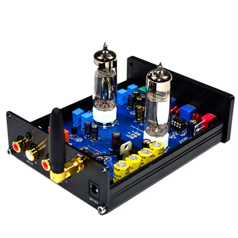 

5X Buffer Hifi 6J5 Bluetooth 4.2 Tube Preamp Amplifier Stereo Preamplifier With Treble Bass Tone Ajustment(Black)