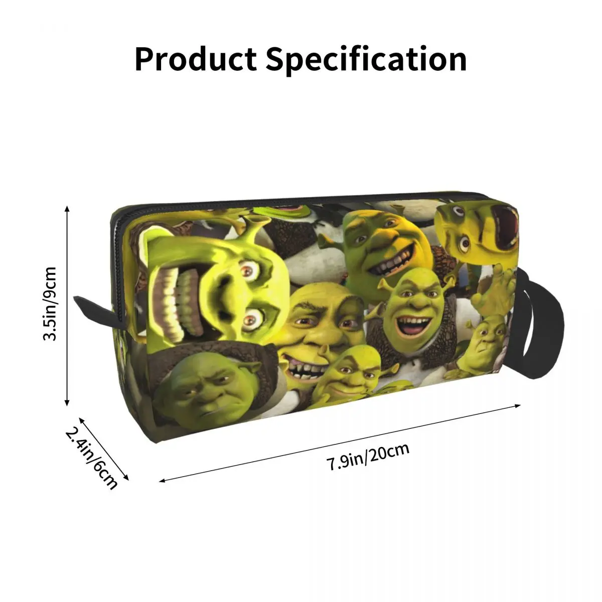 Shrek Collage Makeup Bag Cosmetic Organizer Storage Dopp Kit Portable Toiletry Cosmetic Bag for Women Beauty Travel Pencil Case