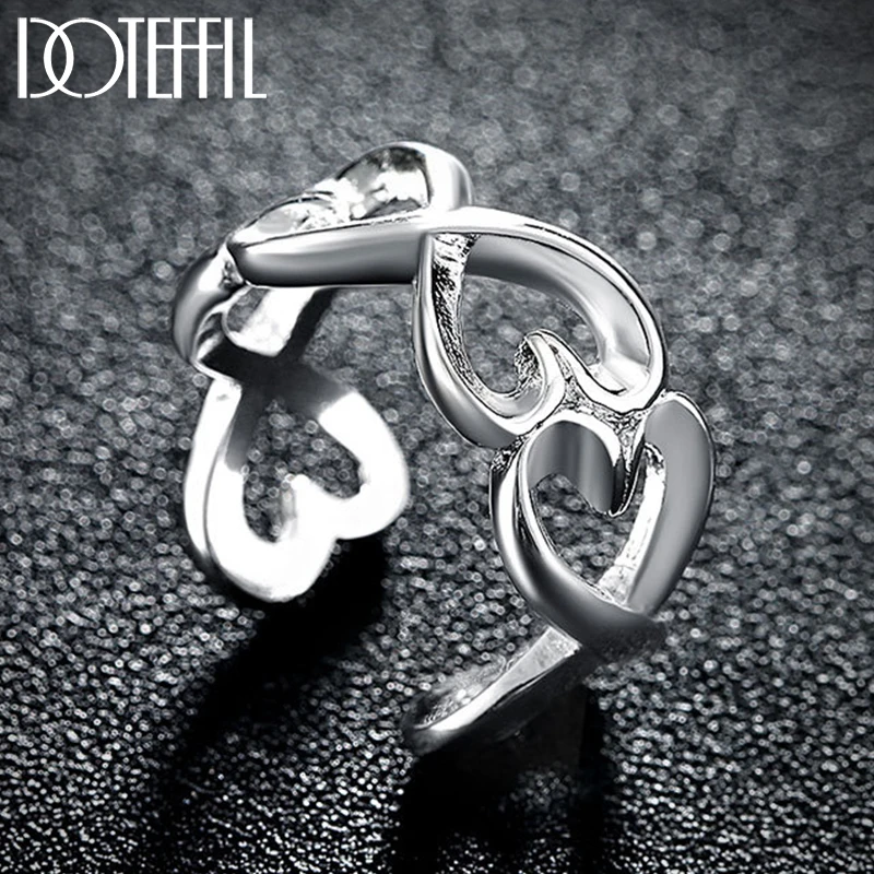 

DOTEFFIL 925 Sterling Silver Heart Ring For Women Man Wedding Engagement Party Fashion Charm Jewelry