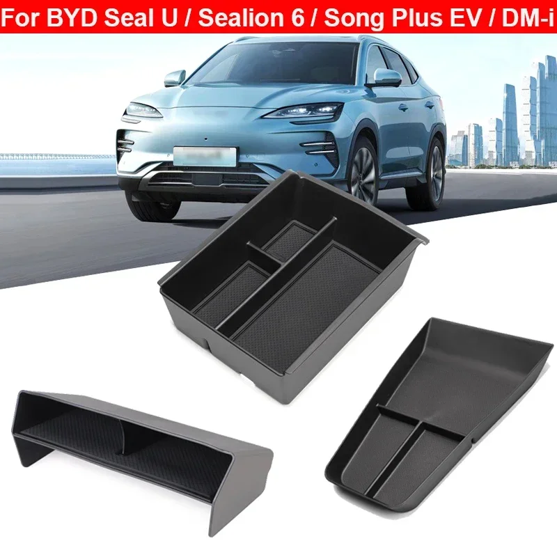 For BYD Seal U Sealion 6 Song Plus Champion Edition 2023 2024 2025 Armrest Storage Box Cup Holder Car Interior Accessories