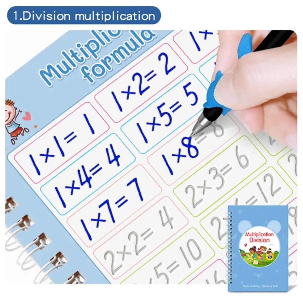 

3D детская книга для рукописного ввода с ручкой, волшебная практика письма, дизайн канавки, стержни для ручек