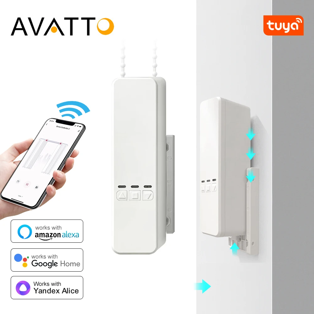 AVATTO Tuya WiFi Smart Roller Blinds Motor ，Motor Roller Shutter/Blinds，Smart Home Automation Works With Alexa,Google Home