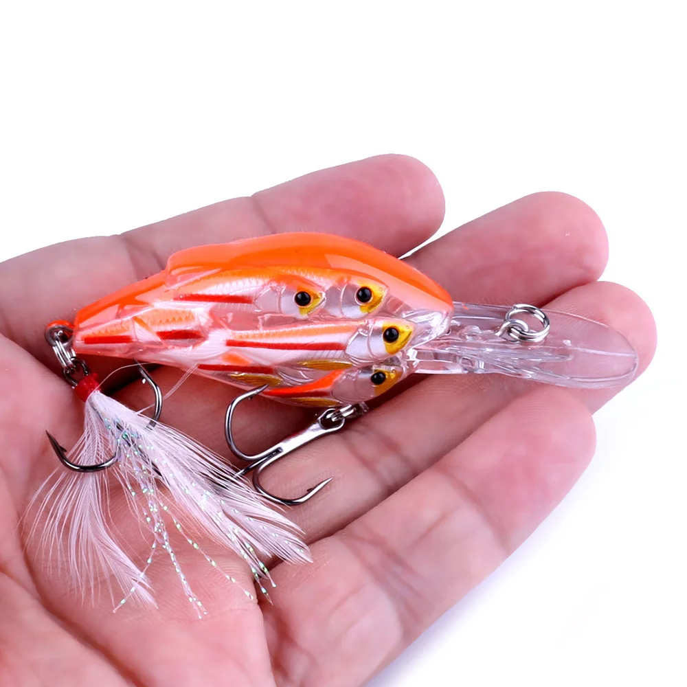 EASYFISH twarde plastikowe Crankbiat Fishing Lure 7.5CM 9G 6 # haki grupa ryby Swimbait Minnow Fishing TAackle