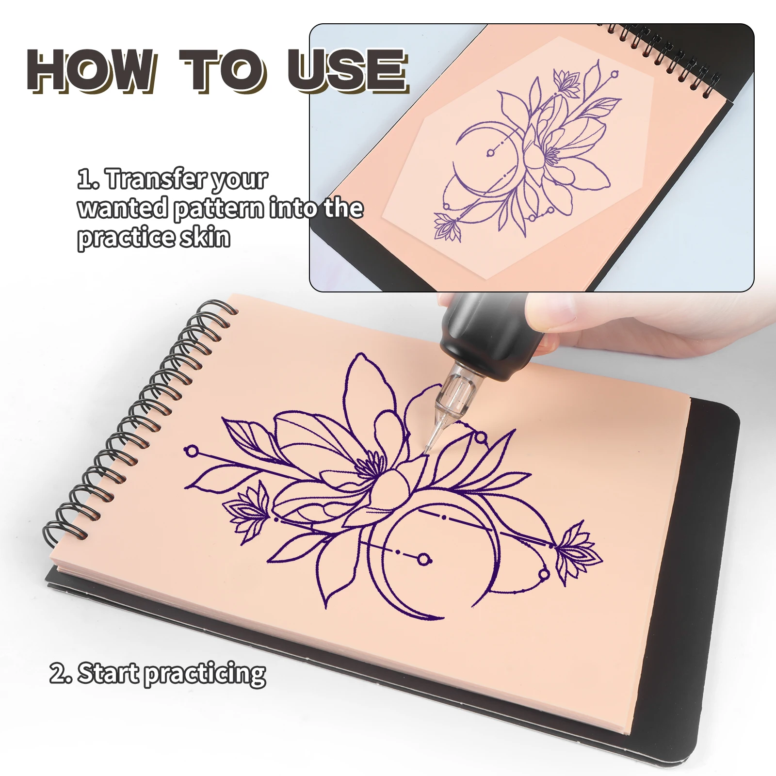 

DQFART толщиной 2 мм, пустая книга для практики татуировки, аксессуары для перманентного макияжа для начинающих и опытных художников