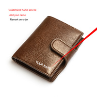 Customized Wallet 2024 Men Wallet Purse Anti-theft Card Holder RFID Smart Wallet Card Holder Metal Case Vintage Money Bag Wallet