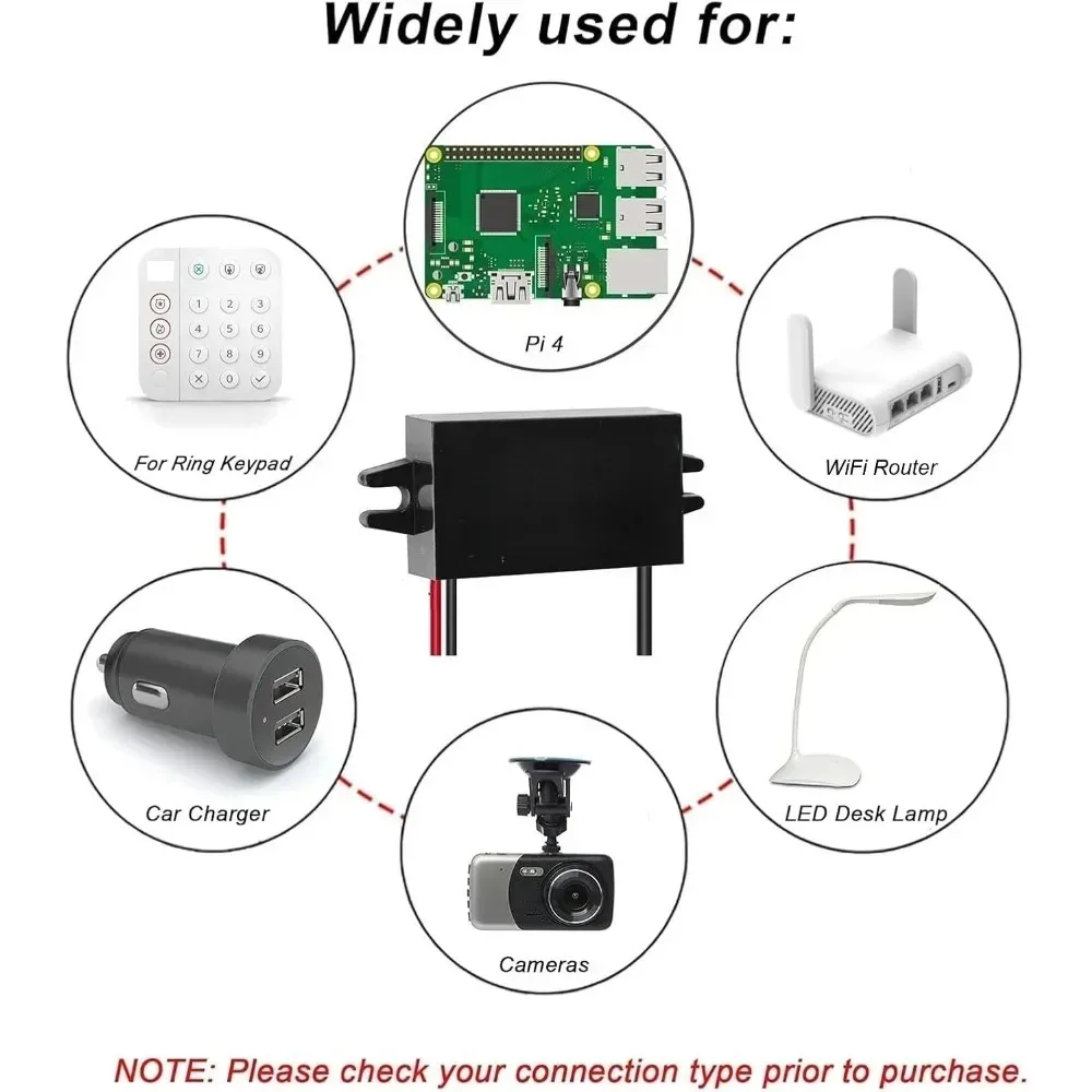 Waterproof 12V/24V Step Down To 5V 3A Converter Buck Module Power Adapter Compatible With Cellphone Car (USB Type-C Connector) 5