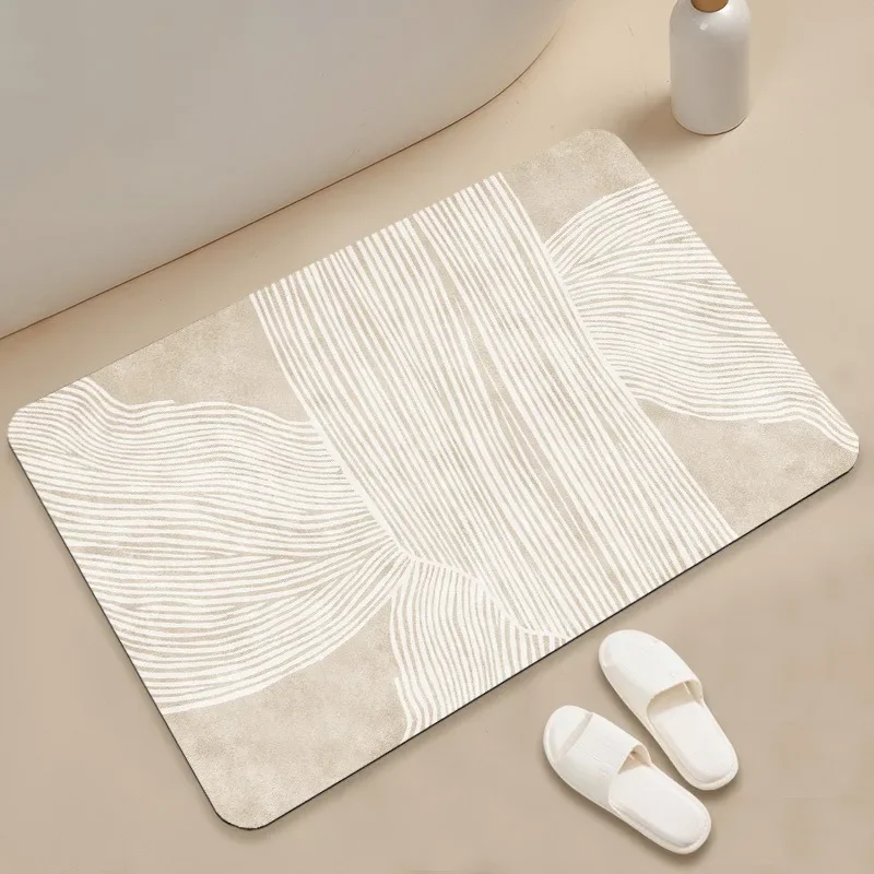 Modern Bath Mat Super Absorbent Bathroom Carpet Non-slip Kitchen Rugs Home Decorative Washable Diatom Mud Door Mats
