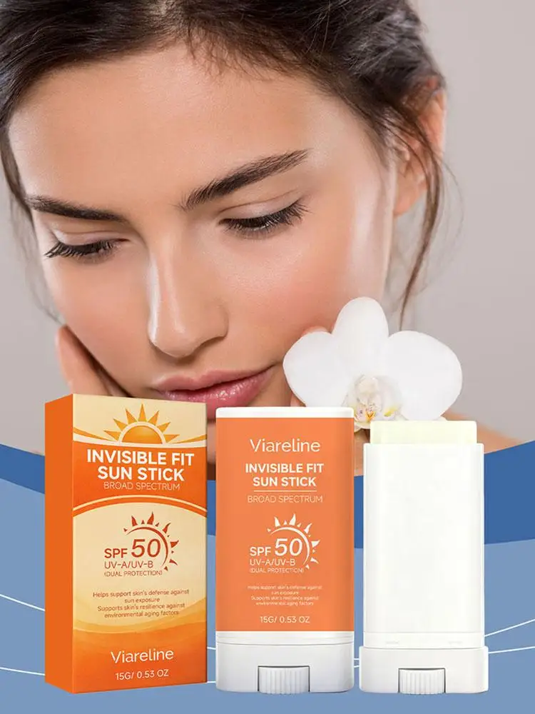 15g Sonnenschutzstift SPF50 PA++++ Unsichtbarer Sonnenschutz-Balsam für Gesicht und Körper, wasserfest, schweißfest, Breitspektrum-Schutz, Hautpflege