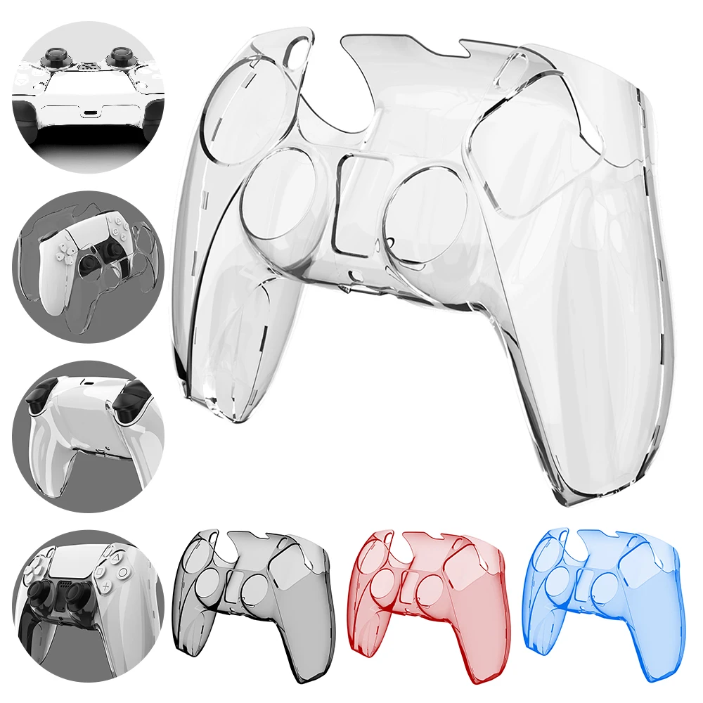 For PS5 DualSense Controller Ultra Slim Clear PC Split Protector Case Transparent Cover for Playstation5 Game Accessories