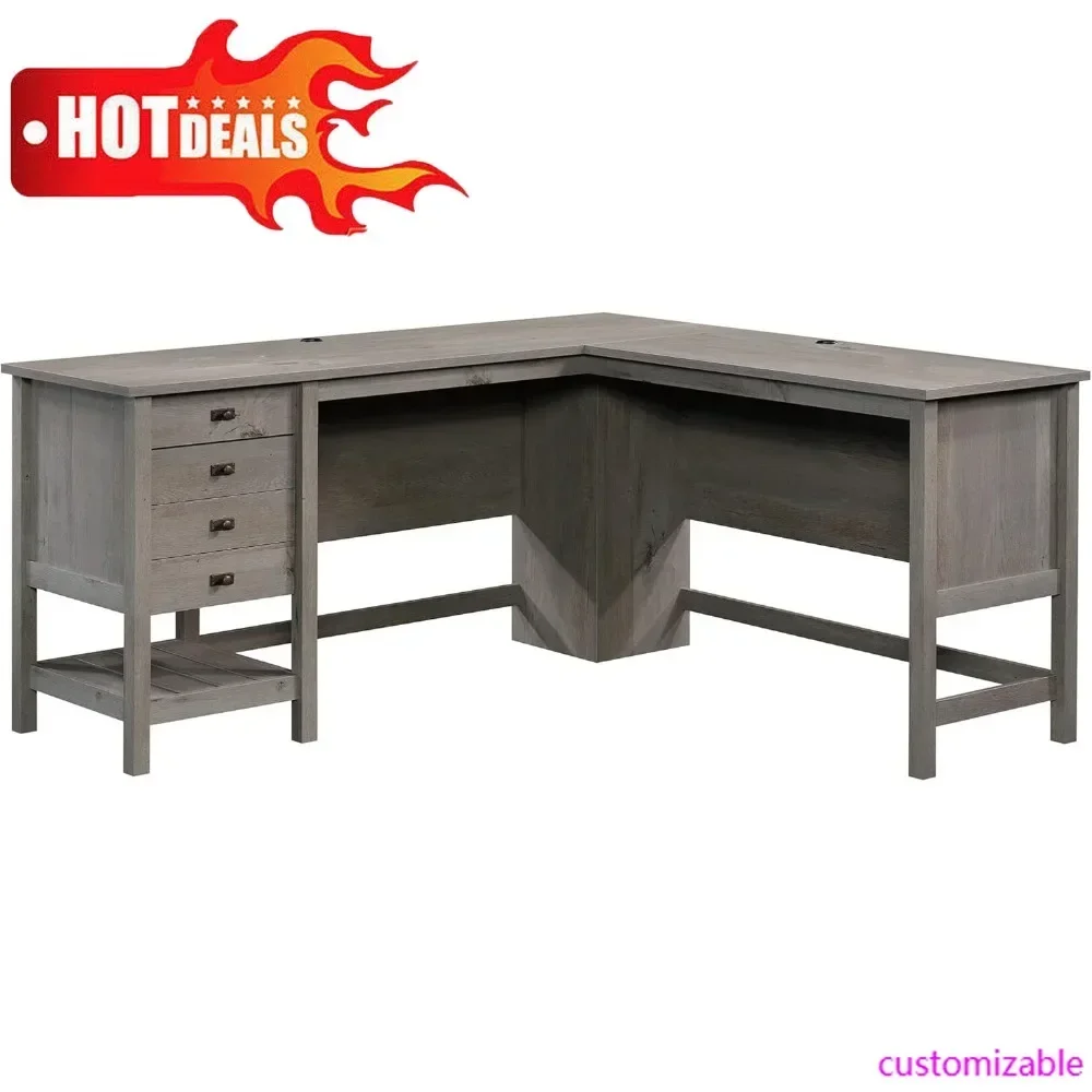 

Cottage Road L Shaped Desk Computer Desk With Drawers, Home Office Desk With Optional File Cabinet Storage, Cable Management