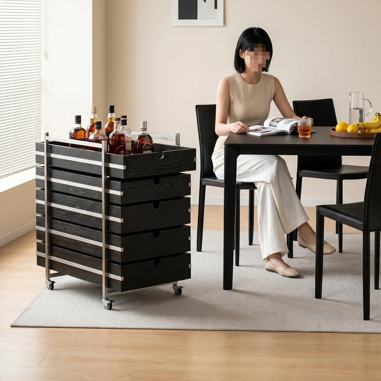 Cart rack, multi-functional storage rack, color storage drawer trolley