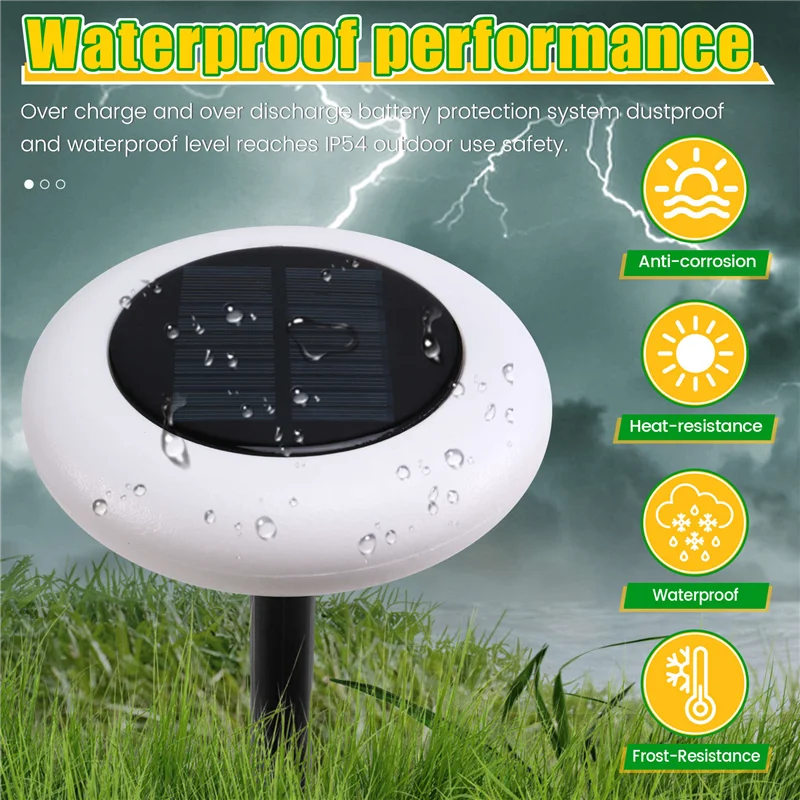 A67P-أضواء الشمسية في الهواء الطلق أضواء الصحن الطائر أضواء مستديرة في الهواء الطلق المشهد الأضواء حديقة أضواء الحديقة الزخرفية #4