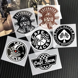 Cafe Racer Motorbike Motorcycle Sticker Retro Helmet Chequered Stickers Vintage Motocross Decals Car Styling Rocker Biker