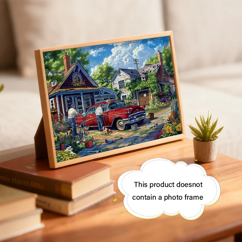 Una scatola da 1000 mini puzzle per adulti con design rosso per auto retrò: resistente ai graffi, ad alta difficoltà, adatto per adulti, famiglia