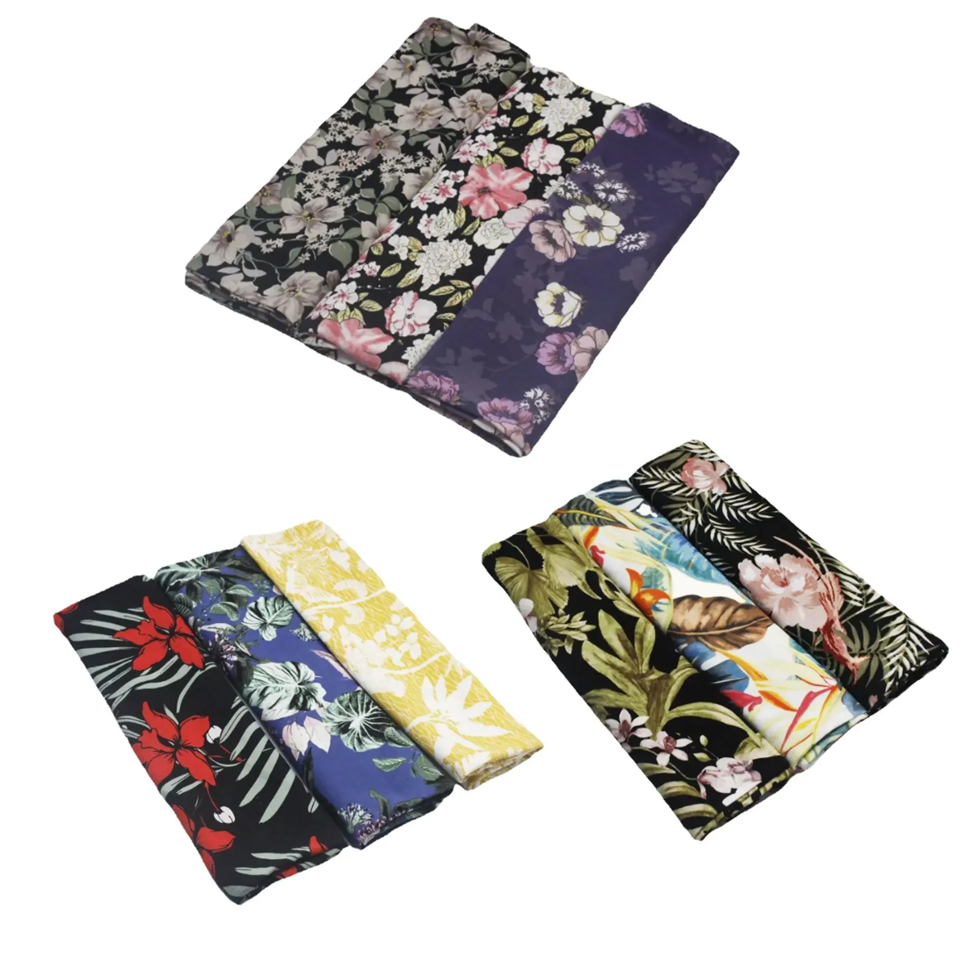 الجملة 30*30/68*68 100% رايون فسكوزي عادي النسيج الأوروبية الأمريكية كبيرة الأزهار المطبوعة المنسوجة فستان قميص النسيج #5