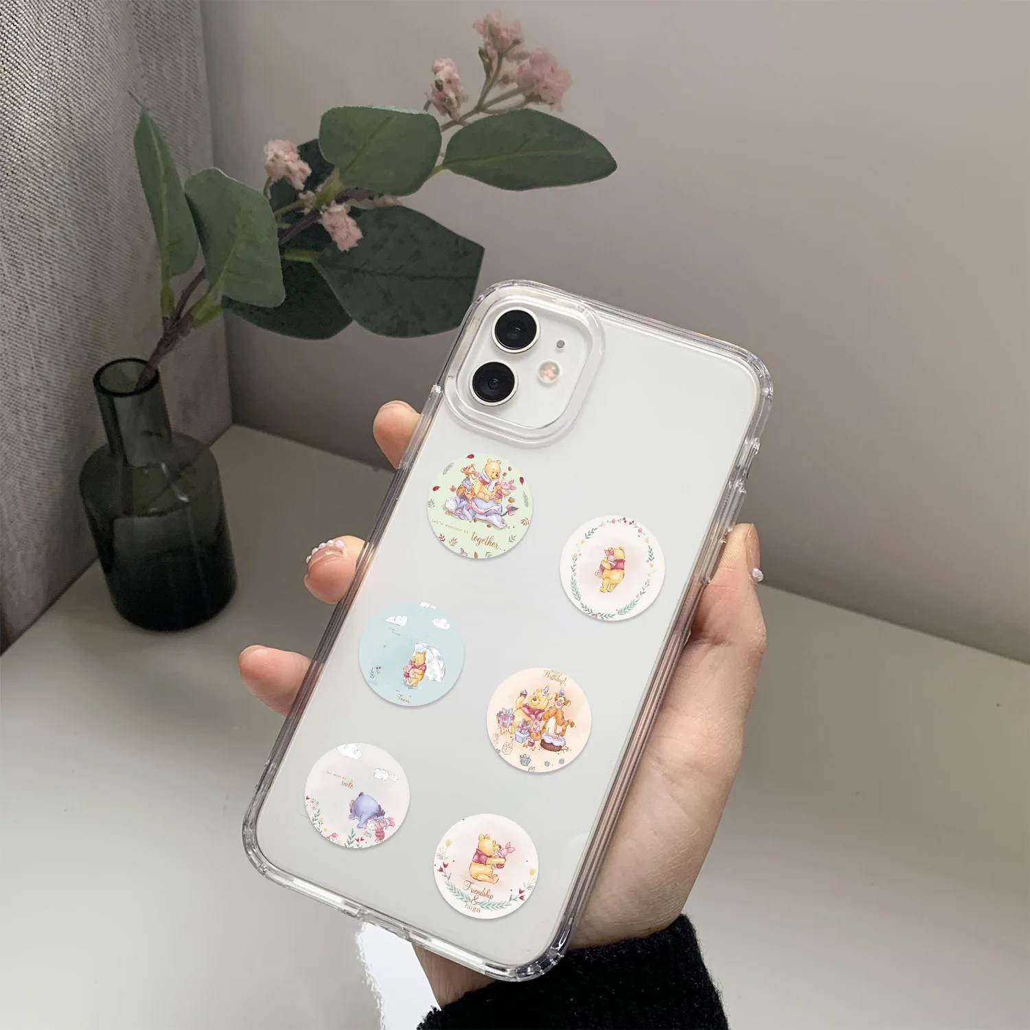 500 قطعة/لفة ديزني Kawaii بوه الدب لفة ملصق الكرتون لطيف الكتابة على الجدران ملصق مائي DIY بها بنفسك سجل القصاصات كوب ماء جراب هاتف الأمتعة ملصق