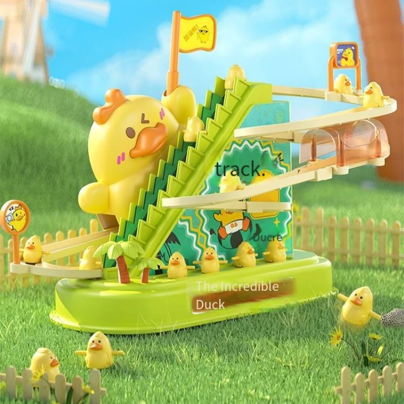 Electric Track Vehicle Little Duck Climbs The Stairs with Music Electric Duck Slide Track Vehicle An Educational Toy view 5