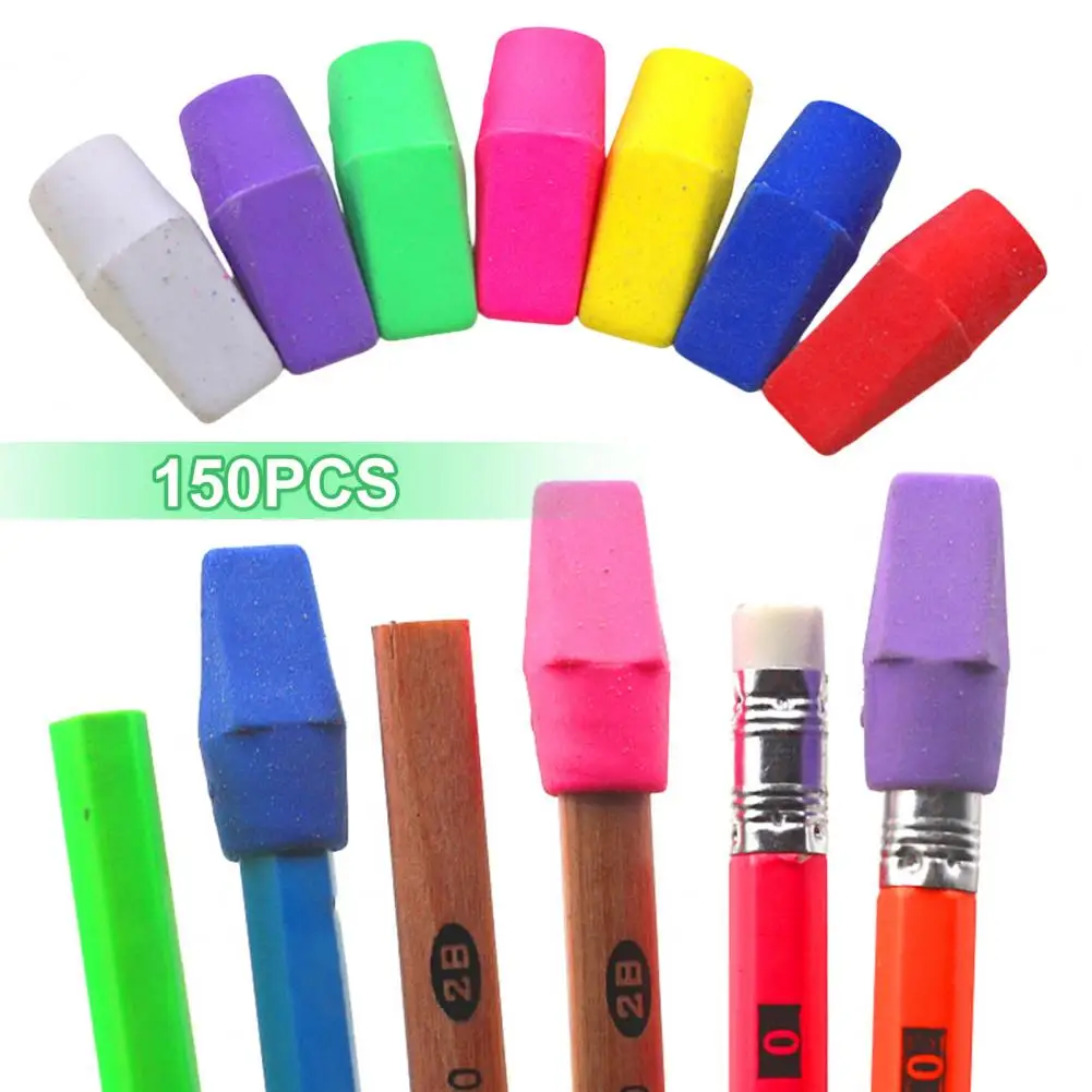 Colored Eraser Firmly Fixing No Residue Pencil Erasers Topper Hat Sketching Tool Anti-fall Pencil Top Eraser School Supplies