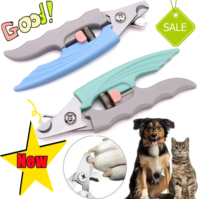 New Professional Pet Nail Clipper with Safety Guard Stainless Steel Scissors Cat Dog for Claw Care Grooming Supplies Size Fits