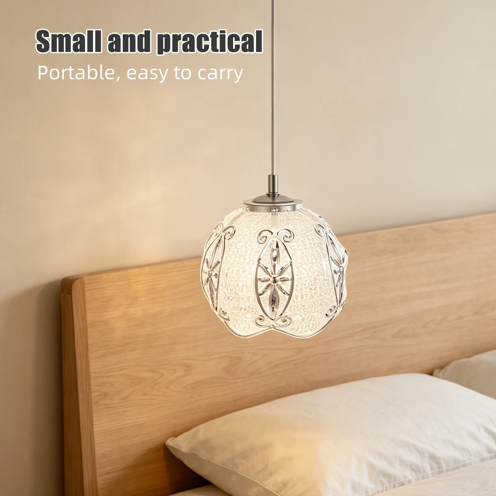 Mini Metal Lampshade Retro Eight-Petal Flower Pattern Frosted Lamp Shade Cover E27 Pendant Hanging Light Indoor Decorative Lamp