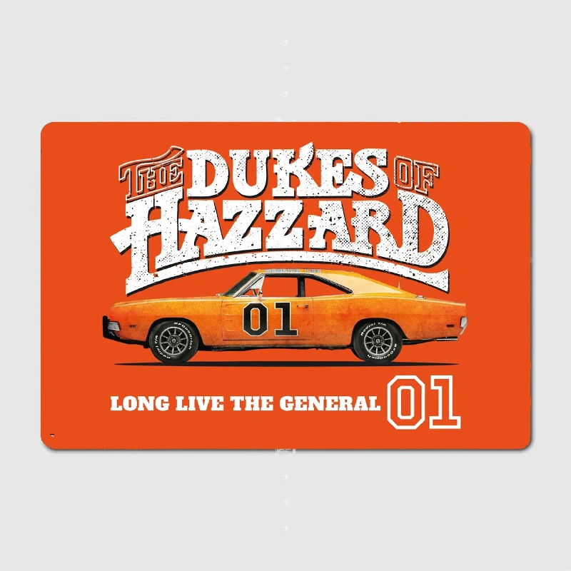 General Lee Dukes Hazard Poster Metal Tin Sign Truck Indoor and Outdoor Home Bar Coffee Kitchen Wall Decoration