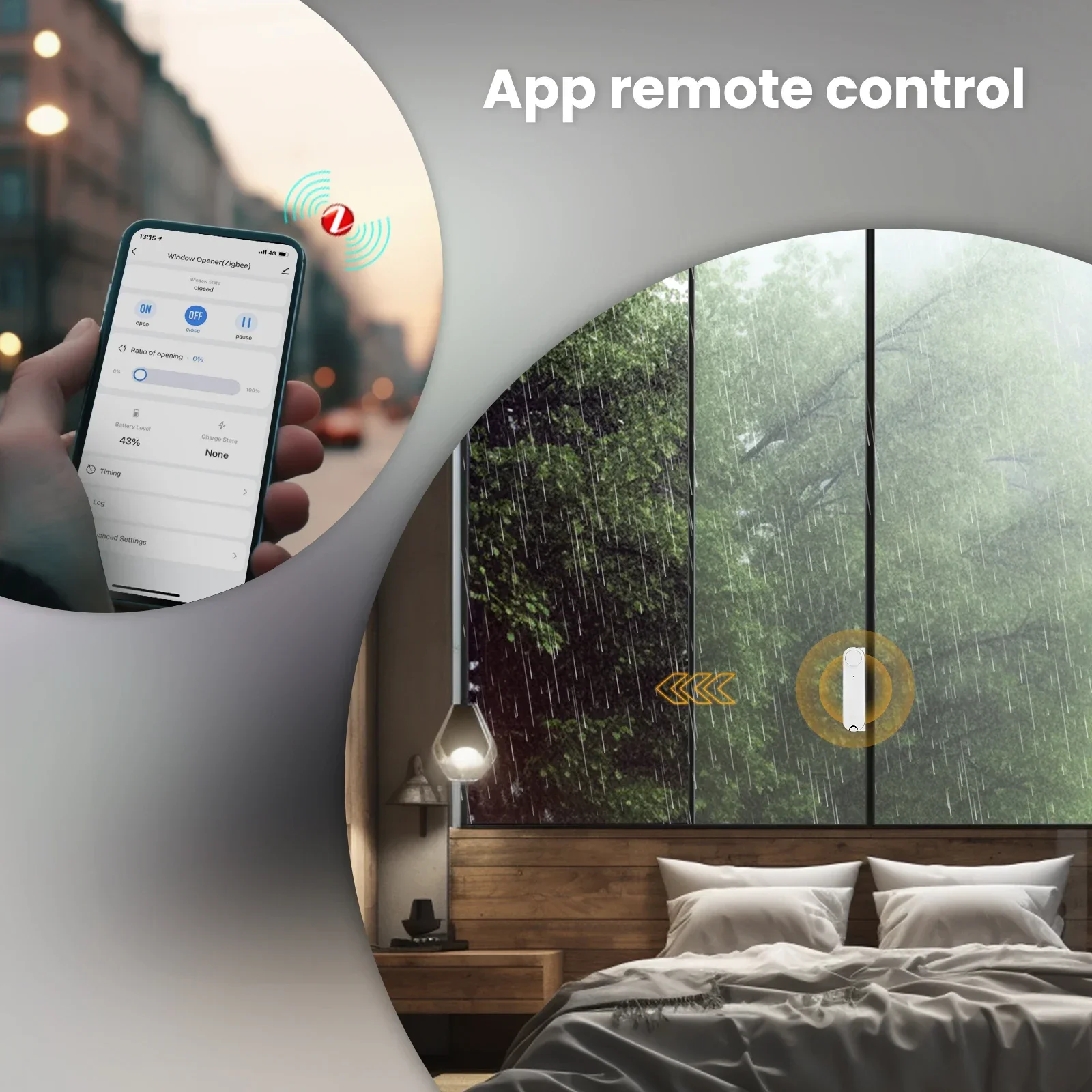 Moes Tuya Smart Sliding Window Pusher Zigbee 3.0 App Remote Control Solar Power Charge Voice control by Alexa Auto Open Close
