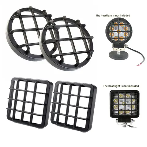 2pcs Black LED Lens Cover Anti-collision Cover Protection Covers for 4inch 27W Round 9 LED Work Light Bar Square ATV Fog Lamp
