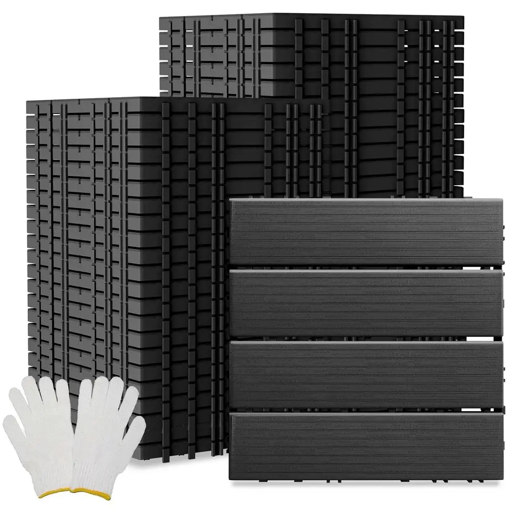 

Набор из 60 водонепроницаемых нескользящих плиток для патио 12x12 дюймов, для использования на улице и в помещении, серый цвет