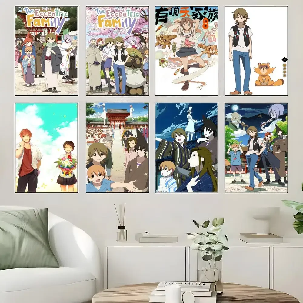 Cartoon Figure T-The Eccentric Family Poster Self-adhesive Art Waterproof Paper Sticker Coffee House Bar Room Wall Decor