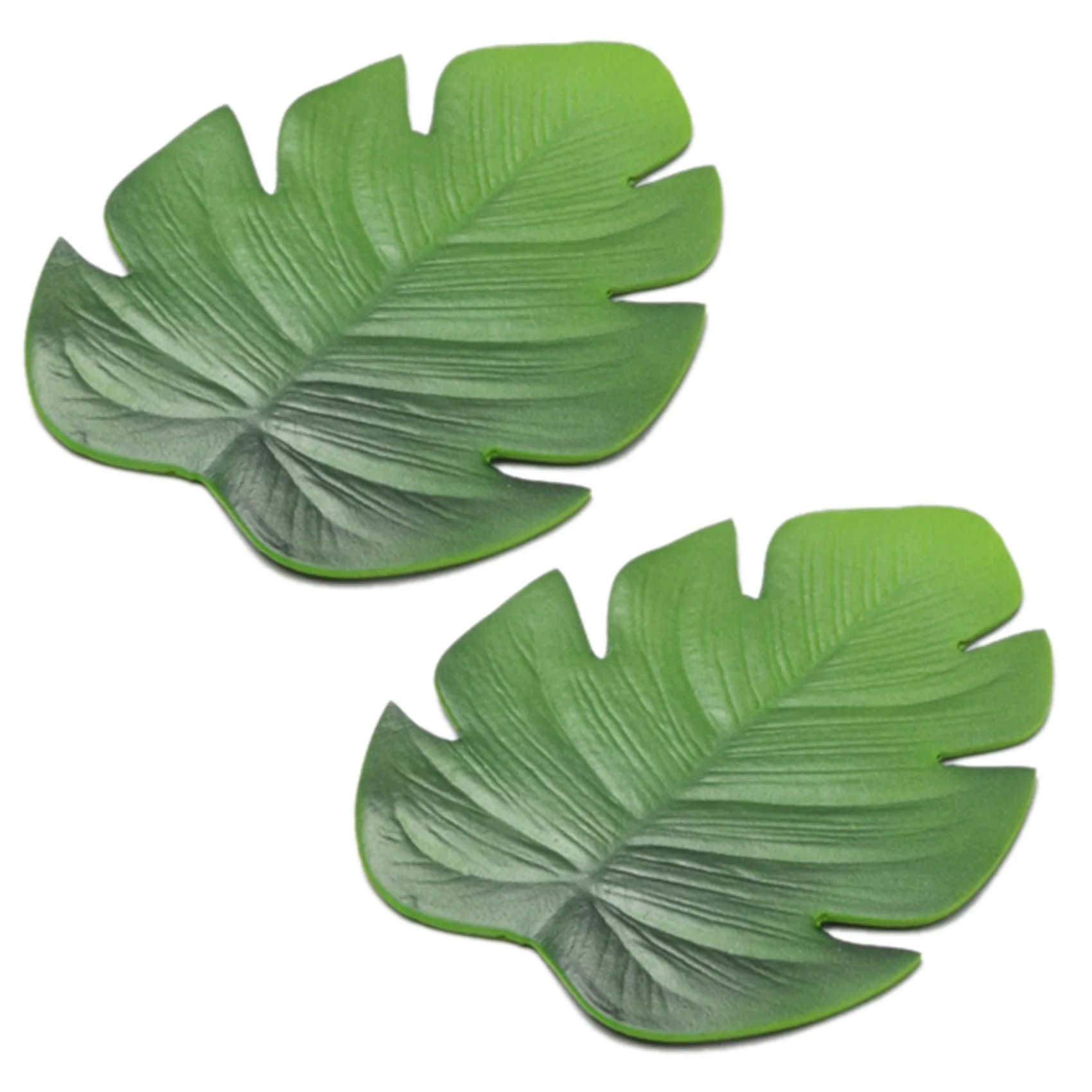 12Pc Tropical Artificial Palm Leaves EVA Coasters Cup Bowl Pad Mat Tea Cup Mats Drink Coasters Hawaii Theme Party Decor-ABGL