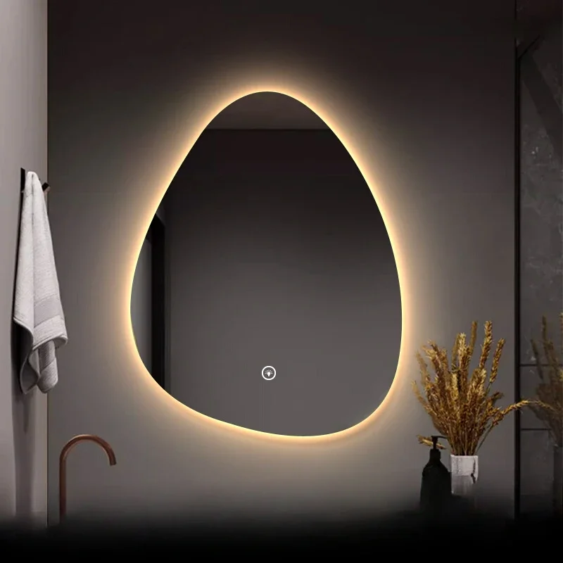 Led Mirror Bathroom Light Makeup Bath Mirrors Vanity Shaving Color Changing Accessories Large Smart Toilet Decorative Shower