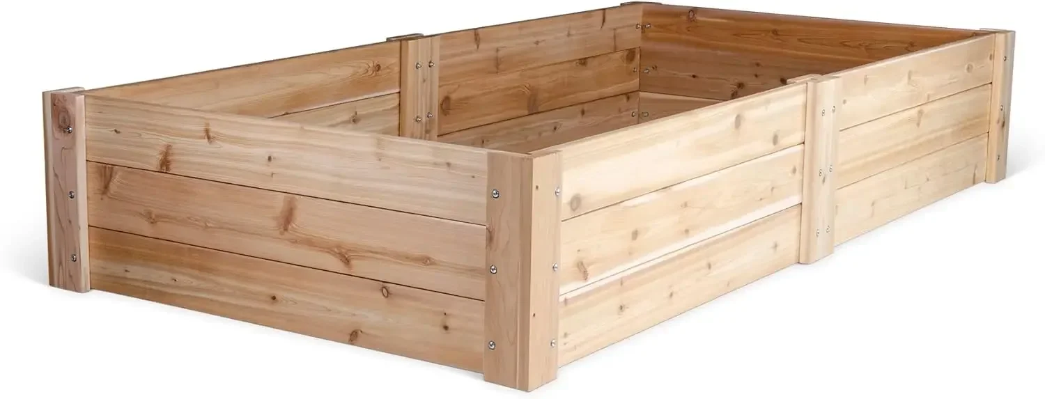 

Приподнятая садовая кровать из кедра премиум-класса — 4 x 8 x 16,5 дюймов В — дерево толщиной 1 дюйм