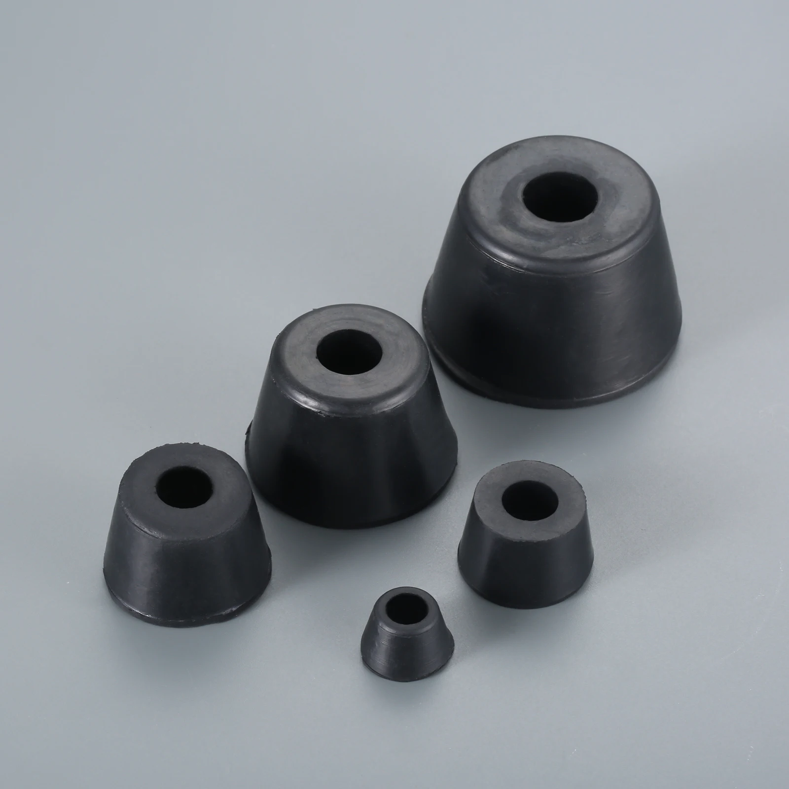 20/12/4 قطعة مخروط الشكل المطاط قدم كرسي الطابق حامي عدم الانزلاق الوفير الأثاث الساقين الجدول الساق غطاء خزانة أسفل منصات أسود