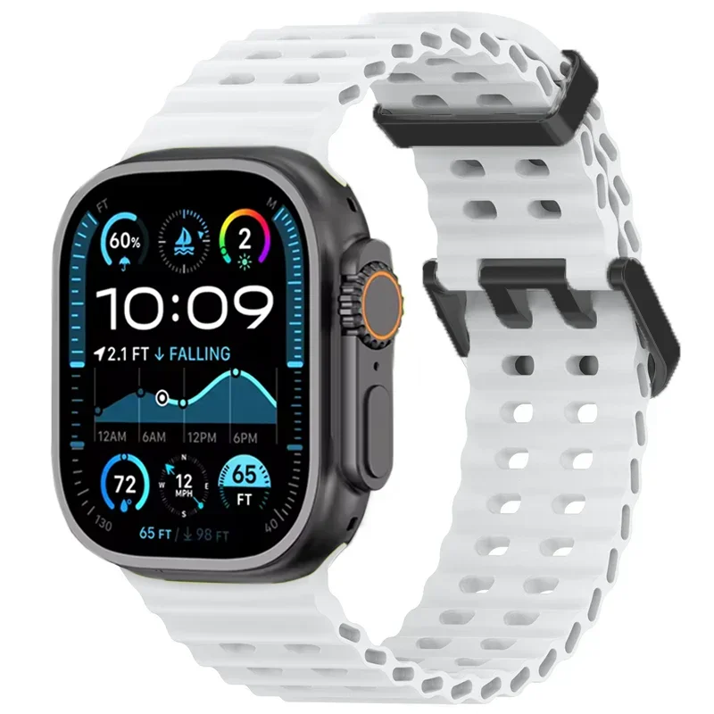 Ocean Silikonarmband für Apple Watch Band Ultra 4/3/2/1 49mm Serie 12 11 10 46mm Komfortables Armband IWatch 9 8 7 6 5 4 SE 45/44mm – Detail 22
