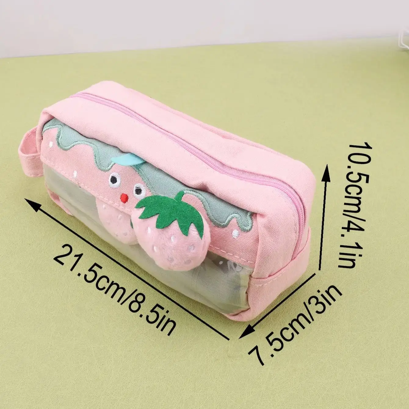 Creative Strawberry-shaped Pencil Case, Portable Cute Desktop Stationery Bag, Daily Small Item Organizer, Campus Gift