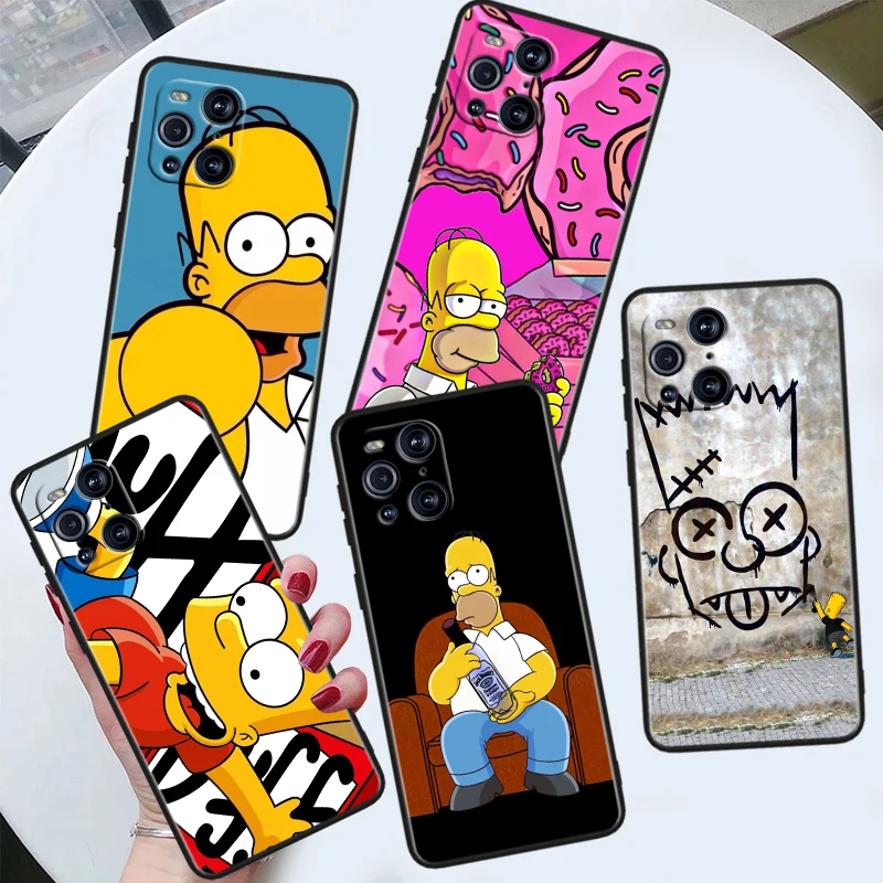 The Simpsons Disney For OPPO Find X6 X5 X3 X2 F21S F21 Pro Lite Neo Black Silicone Fundas Soft Cover Capa Phone Case