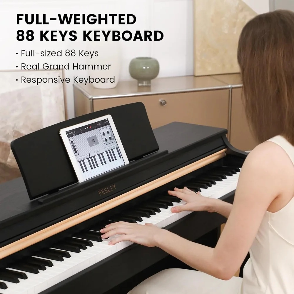 Digital Piano 88 Key Weighted Keyboard: Home Electric Piano With Hammer Action For Professional,Upright Piano Keyboard