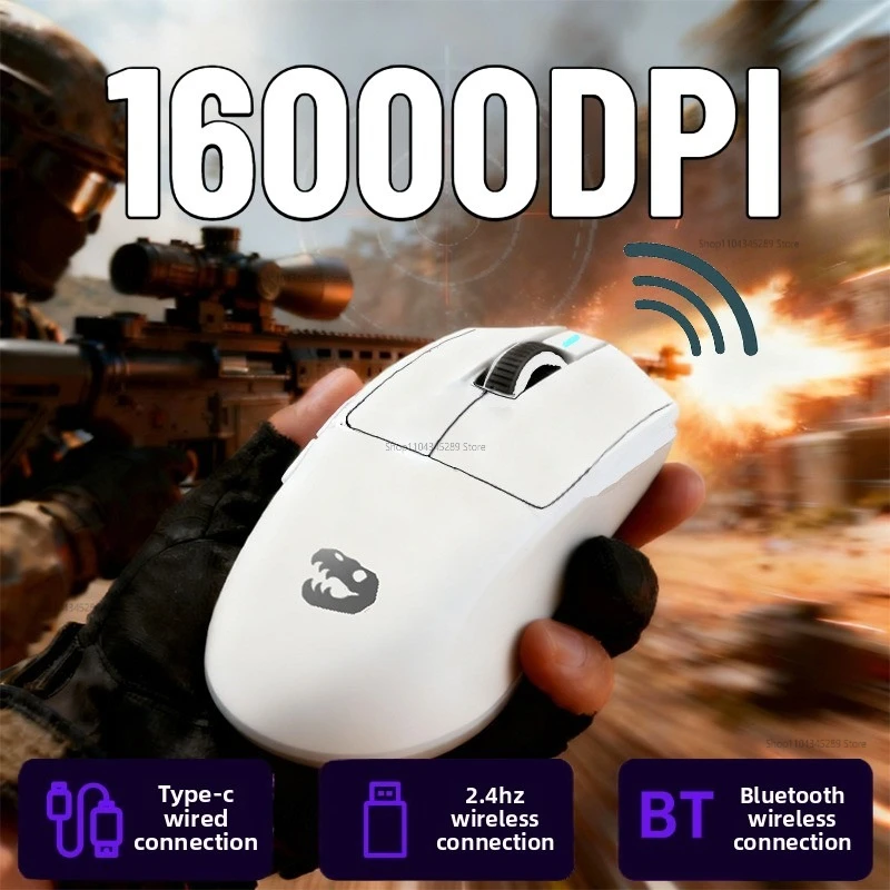 

Ultralight Wireless Gaming Mouse TTC Micro Switches 16000DPI 1000Hz 3-Mode Web Driver for Small Hands RGB Indicator