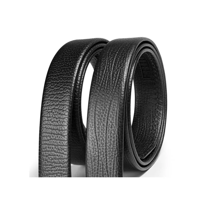 

Men's leather leather high-grade headless automatic buckle lengthened plus-size business needle buckle pure first layer waistban