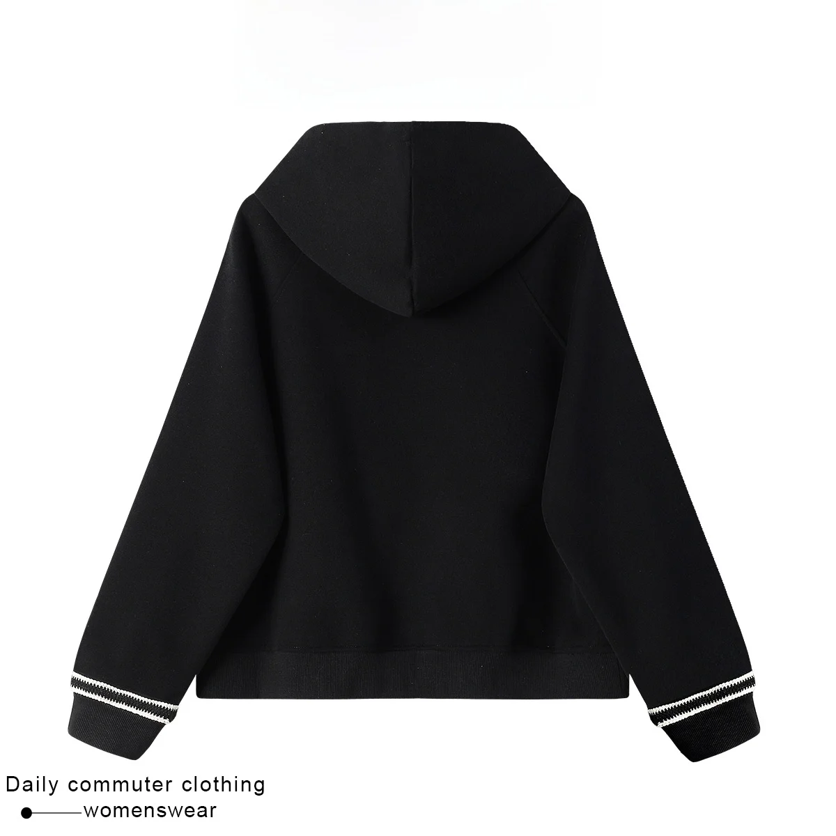 Coshehkg Korean Style Casual Hoodie Women's Loose Slimming Printed Long Sleeve round Neck Sweatshirt Commute Style Winter New...