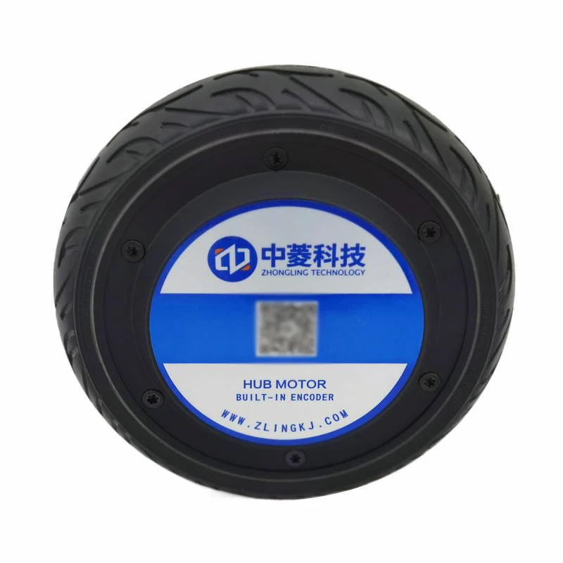 2026 Low Speed High Torque 8inch 100kg Load 24V 400RPM 4096PPR Encoder Non Marking Tire Brushless Wheel Hub Motor for Delivery R